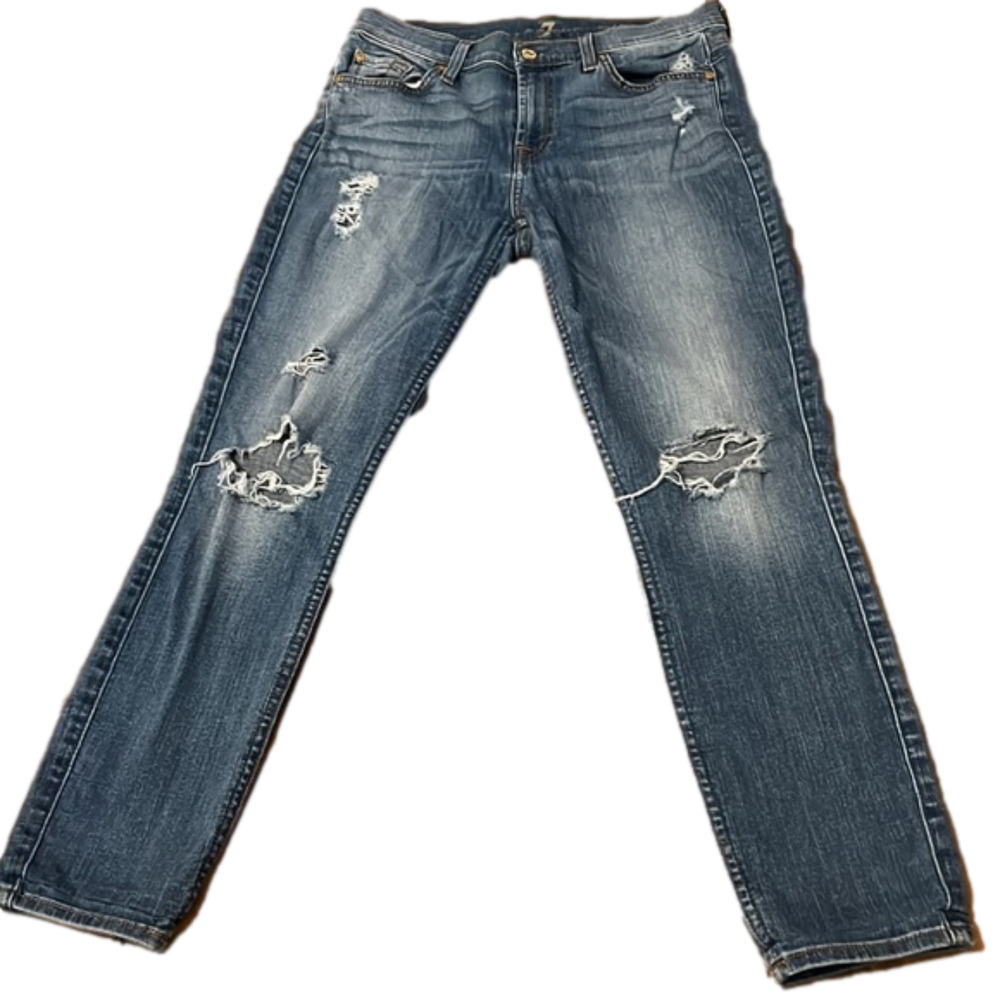 7 for All Mankind ripped jeans